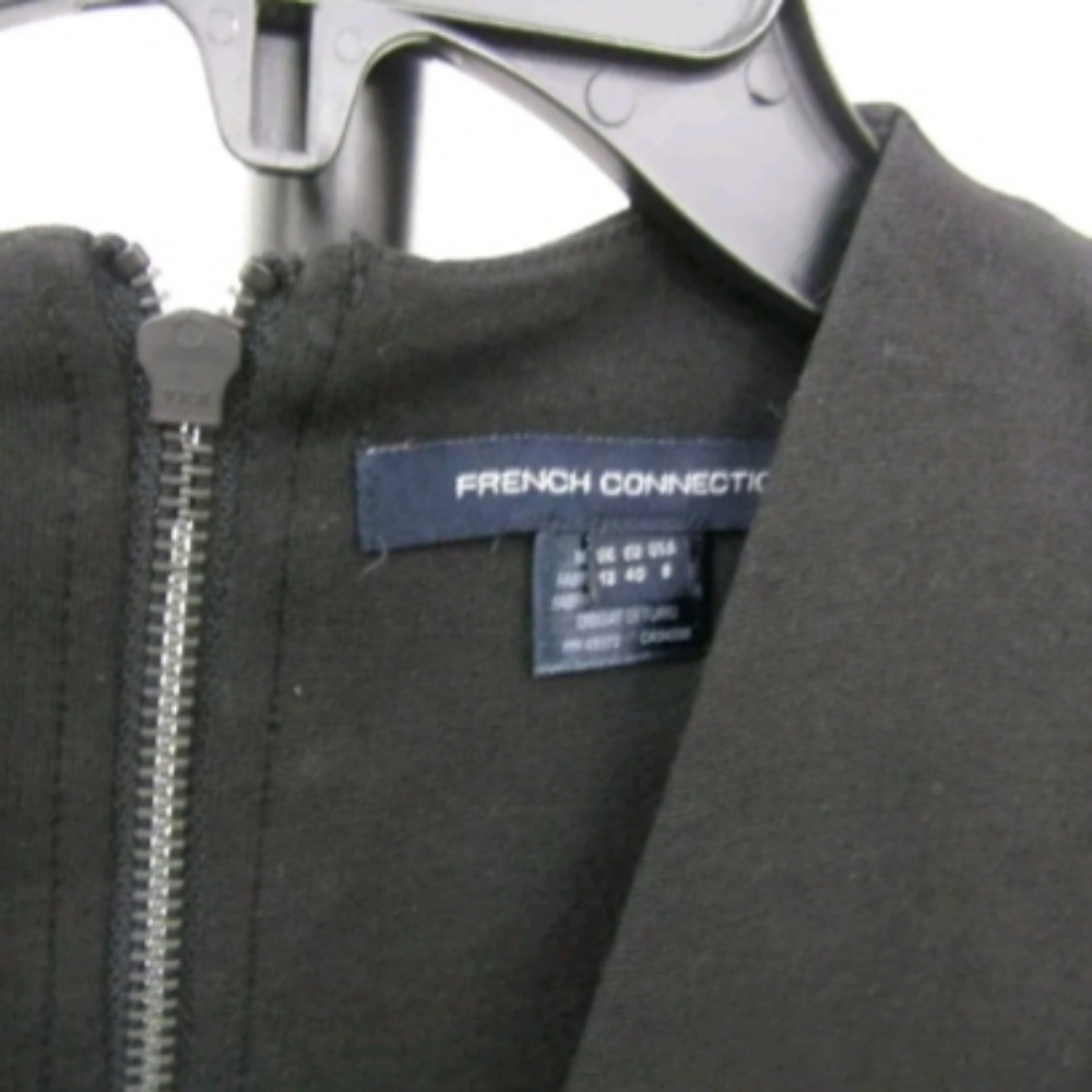 French Connection Black V-neck Dress Long Sleeves - Picture 7 of 7
